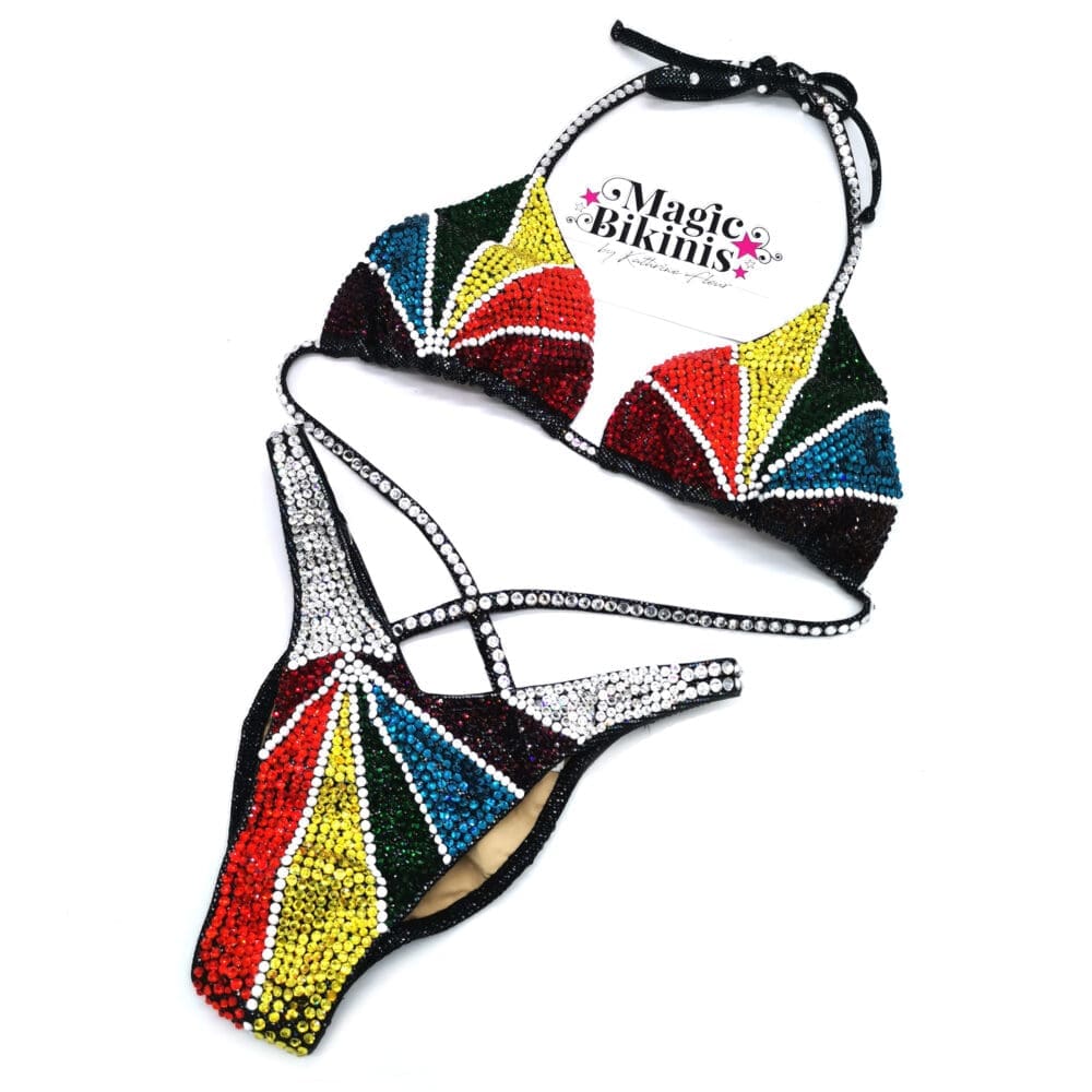 Competition Bikini No.04 Multi Crystal Figure Suit. IFBB, NPC, IBFF ...